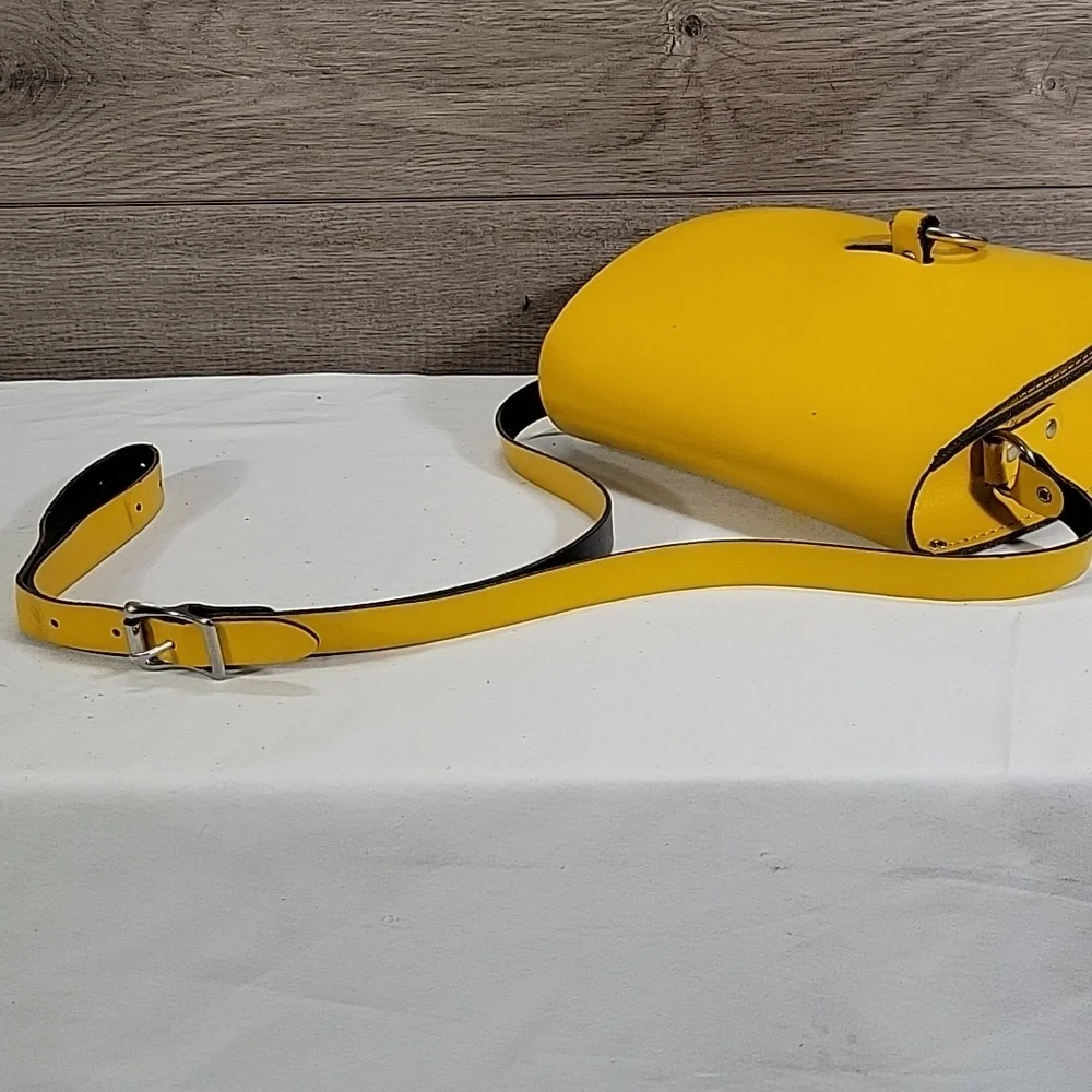 The Leather Satchel Co Bullring Yellow Leather Saddlebag Crossbody Bag